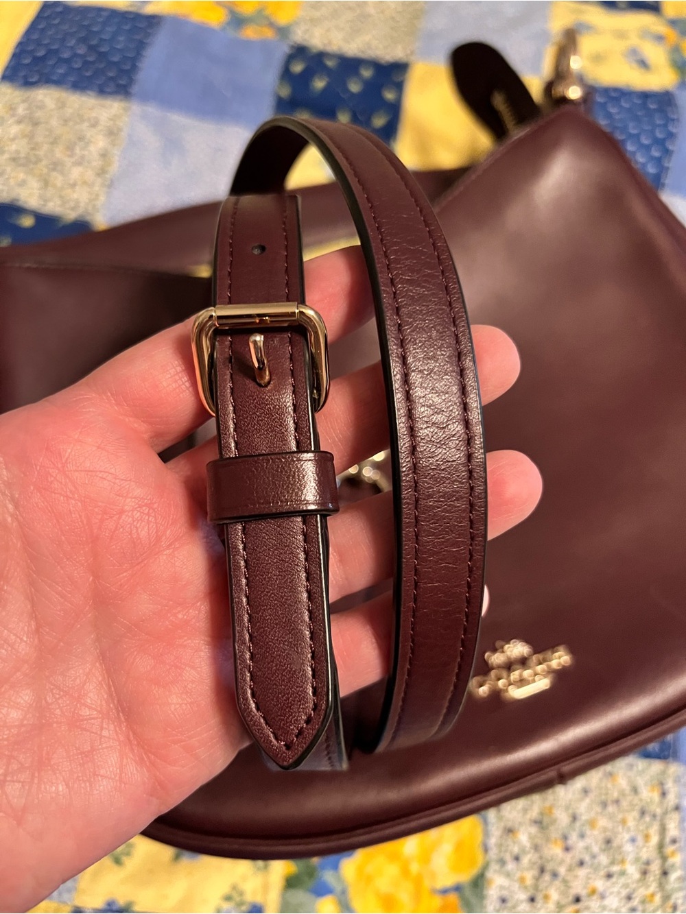 Coach Deep Burgundy Leather Hobo with Gold Hardware - Picture 10 of 14